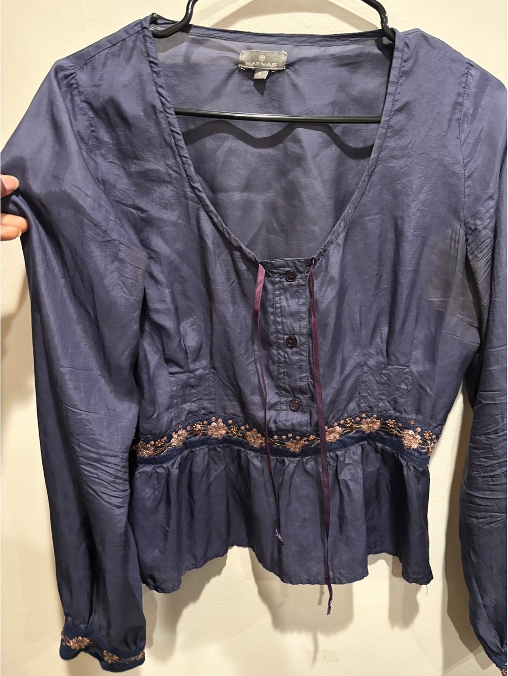Maeve Blue Peplum Blouse